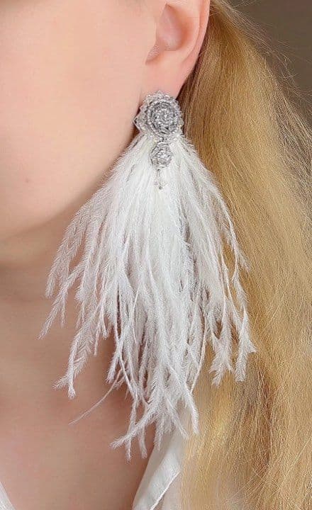Серьги с перьями — курс «Свадебные украшения»